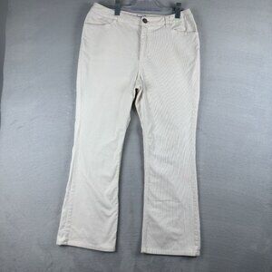 Chico's Corduroy Pants Boot Cut Leg High Rise Off White Womens Size 2 Short